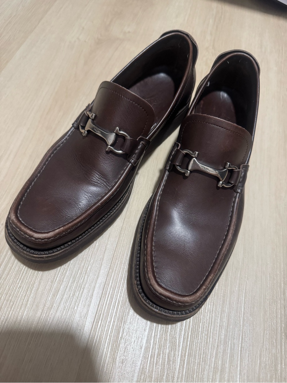 Salvatore Ferragamo Brown Leather Bit Loafers